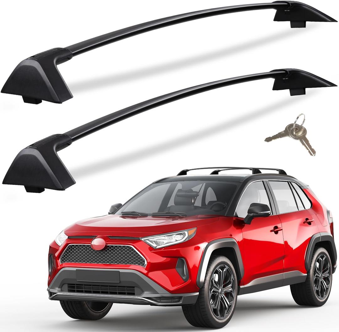 Lockable 260lbs Roof Racks Cross Bars Fit for Toyota RAV4 2019-2025 Accessories, Aluminum Heavy Duty Crossbar Anti-Theft Metal (Not for Adventure/TRD Off-Road/Hybrid Woodland Edition/22-24LE)
