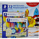 Staedtler Fiber Markers, Twin Tip, Assorted Colors, 72/Pack 