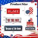 4 Pcs 4th of July Patriotic Wooden Tiered Tray Decor, 250th Anniversary Independence Day Decorations Gifts for Home, Memorial Day Red White Blue Table Centerpiece for Office Party Shelf Kitchen