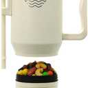 Sip N Snack Dual Compartment Stainless Steel Water Bottle  Triple Insulated, 24 Hours Cold/Hot, Leak-Proof, 2 Ways to Sip  Perfect for Drinks & Snacks On-the-Go (Ivory/Black)