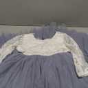 First Communion Dress Lace/Tulle Long Sleeve Flower Girl Dress Floor-Length Dresses for Wedding Garden Party , Size 100