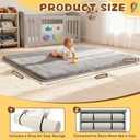 Yozoia Baby Play Mat 71 x 59, Thick Baby Play Mat for Floor, Ultra Soft Playpen Mat, Machine Washable Tummy Time Foam, Non-Slip Bottom Helps Cushion, for Kids, Infant and Toddler Crawling