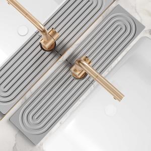 Eormoe Kitchen Faucet Absorbent Mat - Large Diatomaceous Earth Splash Guard for Sink Faucet, Aesthetic Water Absorbing Stone Tray in The Modern Home (Grey, 23.6" x 5.5")