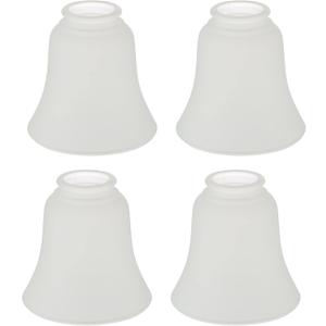 Aspen Creative 23137-4A Transitional Frosted Ceiling Fan Shade, 2-1/8" Fitter, 4-3/4" Diameter x 4-3/4" Height, 4 Pack Replacement Glass