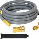 10FT 1/2" Natural Gas/Hose with Quick Couplings, Natural Gas/Steam Retrofit Kit for BBQs, Grills, Pizza Ovens, Deck Heating and Low Pressure Appliances