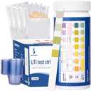 4-in-1 UTI Test Strips, 50ct Full Panel Urinary Tract Infection Test Kit at Home for Women Men Kids, Urinalysis Leukocytes, Nitrites, PH, Protein Urine Strip for UTI and Bladder, 50 Strips 50 Cups