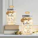 Christmas Gift for Sister  Mason Jar Night Light, LED Glass Jar with Rustic Twine & "For You" Tag, Sentimental Keepsake Lamp, Sister Gifts from Sister or Brother, Cute Home Dcor, Birthday. (Stellar)