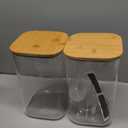 Extra Large Square Glass Flour & Sugar Storage Containers with Airtight Lids, 168 floz - 2 Pack Glass Jars with Bamboo Lids for Pantry, Air tight Food Storage Containers for Cereal, Pasta, Rice