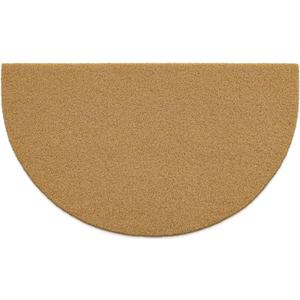 OLANLY Half Circle Front Door Mat, Low Profile Doormat, Stain and Fade Resistant, Easy to Clean, for Indoor and Outdoor Entrances, Patio Porch or Entryway, Brown (30x17 Inch, Plain Brown)