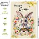 3 x Easter Garden Flag Happy Easter Bunny Garden Flag 12x18 Inch Double Sided for Outside Eggs Bunny Holiday Yard Outdoor Flag Decoration