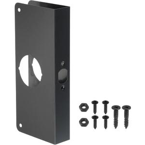 PATIKIL Door Reinforcement Plate, 1 Set Doors Reinforce Repair for 1-3/8" Thick Door 9" Size Door Knob Lock Latch Deadbolt Cover Plate Home Security, Black