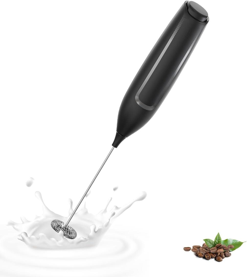 Electric Milk Frother, Mini Whisk Stainless Steel Whisk, Extra Strong Motor and Powered for Coffee/Milk Coffee/Cappuccino/Hot Chocolate