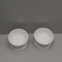 LoeJan Elevated Cat Food Bowl, 5 Oz Ceramic Raised and Tilted Water Bowl, Anti Vomiting and Protect Pets' Spines Dishes for Small Dog, Fat Faced Cat, Kitten (White, 2 Pack)