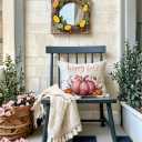 Fall Decorative Throw Pillow Covers,Autumn Pumpkin and Buffalo Check Plaid Design 18x18 Inch Cushion Cases 2Pack Happy Fall Harvest Farmhouse Home Pillowcases for Autumn Thanksgiving (Pink, 18" x 18")