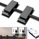 2 x for Desk Under Table Wire Management Adhesive Cable Clips 29Pcs(Black).Used for Computer pc,tv,ethernet Wires Cable Management on Large Cable Hooks Organizer Clips