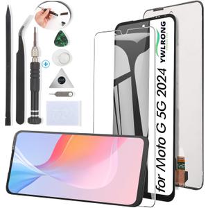 YWLRONG for Motorola Moto G 5G 2024 Screen Replacement for Moto G 5G 2024 XT2417 LCD Display Touch Screen Digitizer Assembly Replacement with ToolsBlack