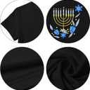 Hanukkah Shirt Women Happy Hanukkah T-Shirt Menorah Candles Short Sleeve Jewish Chanukah Tee Tops (L)