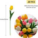 20pcs Real Touch Tulips PU Artificial Flowers, Fake Tulips Flowers for Arrangement Wedding Party Easter Spring Home Dining Room Office Decoration. (Multicolor, 14" Tall)