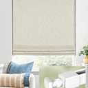 No Tools No Drill Cordless Roman Shades for Indoor Windows 100% Blackout, for Window Size 31" W 64" H Beige