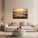 ZXHYWYM Christian Pictures Jesus Wall Art Bible and Cross Painting Sunrise Landscape Canvas Prints Religious Spirit Scripture Poster Living Room Office Decor (16" x 24"), 24L" x 16W"