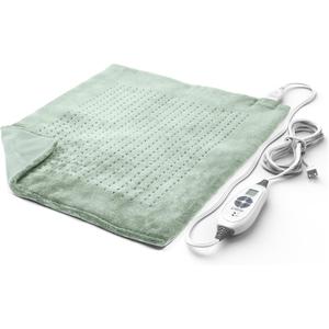 Pure Enrichment WeightedWarmth Extra-Wide Weighted Heating Pad for Cramps, Back, & Shoulder Joint Relief, 3.5 lbs, 6 Heat Settings, Microplush, Machine Washable, 2 Hr Auto Shut-Off, 20”x24” (Jade)