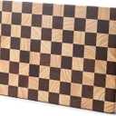 Wood Cutting Board Butcher Block, Wooden Chopping Board with Checkerboard Pattern and Inner Side Handles Meat Cheese Charcuterie Board, Ideal for Chopping, Slicing, and Dicing 14 * 9.5 Inch