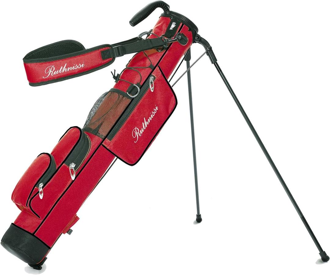 Golf Stand Bag, Lightweight Golf Easy Carry Bag with Padded Strap Durable Pitch n Putt Golf Bag, Practice Ranger Sunday Golf Bag for Men & Women (red-1)