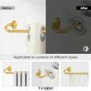 Gold Wrap Around Curtain Rods:5/8" Small Blackout Adjustable Window Curtain Rod for Bedroom Kitchen Apartment Renter Friendly,Room Darkening Curved Drapery Rods Easy Install,Brass Golden 66-120"