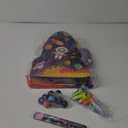 Meooeck 90 Pcs 16 x 12 x 3 Rocket Ship Piata with Blindfold Piata Stick Confetti Set, Outer Space Party Favors Include Slap Bracelet Sticker Bouncy Ball Flashlight Keychains