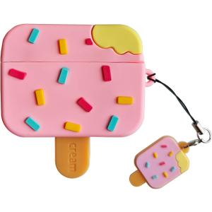 Compatible with Airpods Pro 2nd Generation Case 2022, Cute AirPods Pro 2 Case Cartoon, Kawaii Soft Silicone Protective Cover for Apple New Airpods Pro2 for Men Women (Ice Cream) 3-Pack