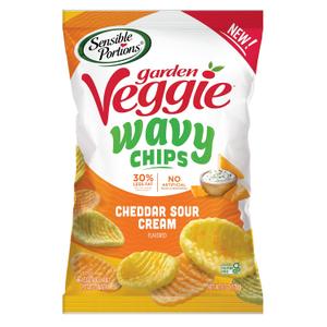 2 x Sensible Portions Garden Veggie Wavy Cheddar Sour Cream Chips, 6 oz (6 Ounce (Pack of 1))