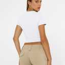 AUTOMET Women's Short Sleeve T-Shirt Basic Summer Workout Top Crew Neck Gym Crop Tee 2026 (M)