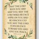 May The Lord Bless You and Keep You Numbers 6 24-26 Wall Art Bible Verse Poster Framed Quotes Wall Art Inspirational Poster Vintage Religious Positive Sayings Wall Decor (08x12in,Framed)