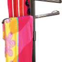 O2COOL Pool & Spa Valet, Adjustable Pool & Patio Towel Holder with Weighted Base, Outdoor Towel Bar, Poolside Table, Bronze