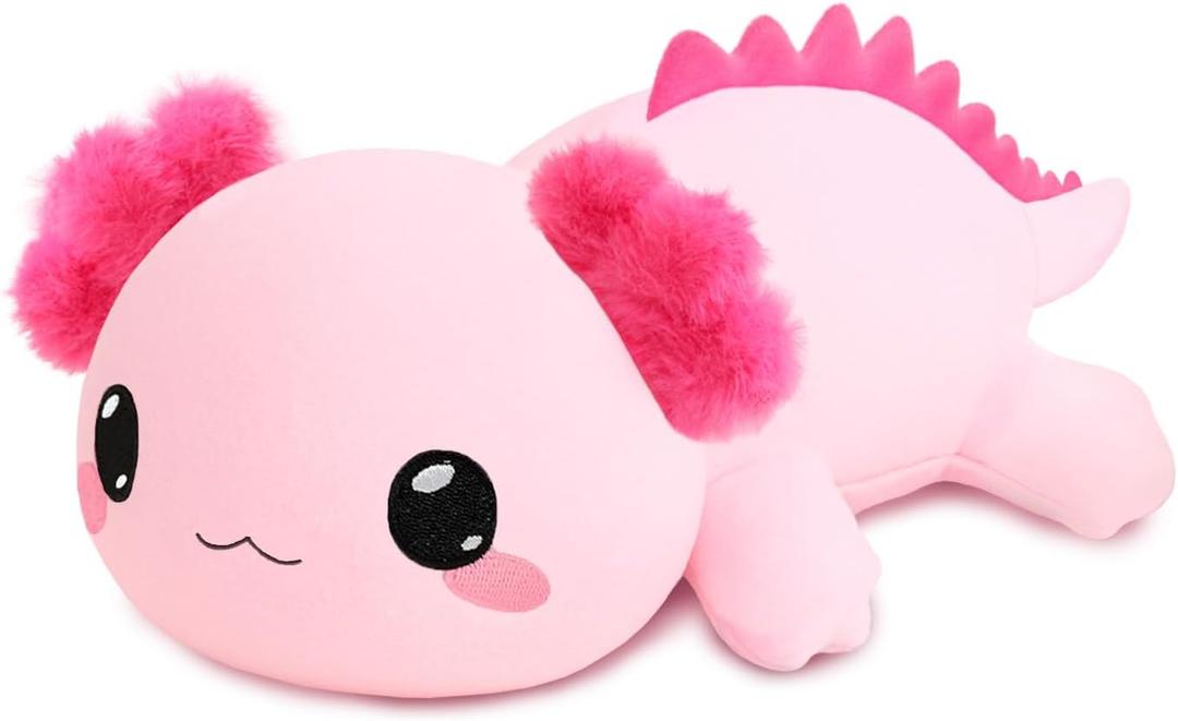 TOYSYM Weighted Stuffed Animals, 1.6 lbs Axolotl Stuffed Animal with Weighted Beads, Cute Plush Toy Pillow Gifts for Adults Kids Boys Girls, Pink
