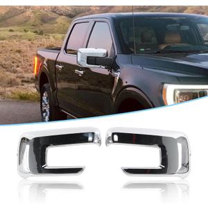 Chrome Mirror Covers Fit for Ford F150 2021-2025 Side Mirror Caps With Turn Signal Model