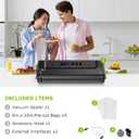 Bonsenkitchen Vacuum Sealer Machine | Compact Food Sealer for Kitchen Storage & Meal Prep | Multiple Modes | External Vacuum System | 5 Bags, Black