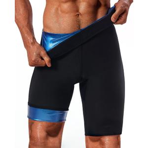 LMCOB Sauna Sweat Short Pants for Men Hot Thermo Sauna Leggings Compression Hight Waist Pants Workout Body Shaper Sauna Suit Size 4XL/5XL