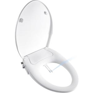Bidet Seat for Elongated Toilet Seat Non-Electric Soft Close with Quick Release Hinges for Easy Clean Dual Nozzle Front and Rear Wash(PG303A-HPN-AZ)
