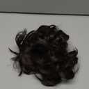CJL HAIR Large Messy Bun Hair Piece Wavy Curly Scrunchies Synthetic Chignon Ponytail Hair Extensions Thick Updo Hairpieces for Women Dark Brown