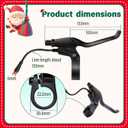 2 Pin Brake Levers for Electric Bicycle, Brake Lever Handle Bar Grips 2 Wires Left & Right E-Bike Replacement Parts (1 Pair), 12cm Cable Length