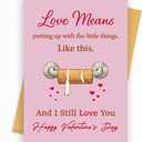 2 x Happy Valentines Day Card Gifts Decorations for Him Her Women Men Husband Wife Boyfriend Girlfriend, Valentine's Day Cards Gift Decor Ideas Sweetheart Romantic Funny Unique