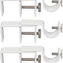 Outside Mounted Blinds Curtain Rod Bracket (Only Fit for 1.3-2 inches Rectangle Headrail) No Drill No Tools Required (Patent Depending) (White)