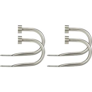 Premium Curtain Holdback, Quality Metal Decorative Curtain Holdbacks with Zinc Alloy Cap Finials,Rust-Proof, Set of 4 Window Curtain Holdbacks,Satin Nickel