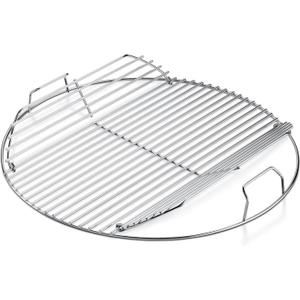 Hinged Cooking Grate for 22” Charcoal Grill, Round Charcoal Grate for Weber 7436, Grill Grate Replacement Part for Weber One-Touch, Smokey Mountain Cooker, 22" Kettle Charcoal Grill Parts with Handle