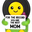 Agantree art Mom Gifts from Daughter Son Music Lover for the Record You are The Best Mom Decoration Gifts for Birthday Mama Mother in Law Bonus Step Stocking Stuffers for Moms Resin Decor