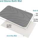 JUERLEN 2 Pack Diatomaceous Earth Shower Mat, Stone Bath Mat, Nonslip Super Absorbent Fast-Drying Hard Bath Mat for Bathroom Shower Floor, 24 x 16 inch, Grey Wave Design