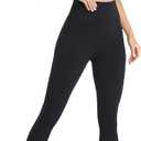 2 Piece Short Sleeve Outfits for Women Seamless Crop Tops Set for Women Workout Set (Large, Black)