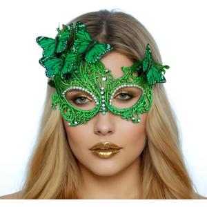 Butterfly Masquerade Mask for Women Lace Venetian Masks Halloween Mardi Gras Party Prom (Green)