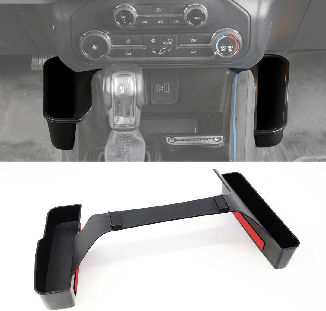 Center Console Shifter Organizer Tray Compatible with Ford Bronco 2/4 Door 2025 2024 2023 2022 2021, Gear Side Storage Box Interior Accessories